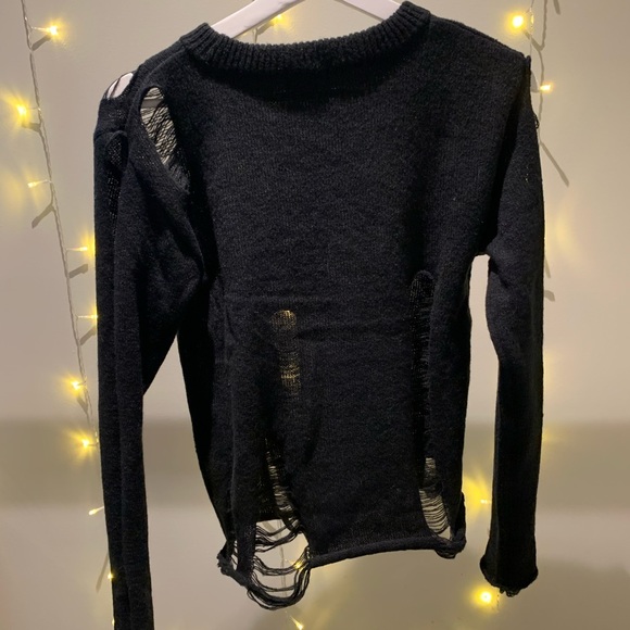 black distressed sweater, fashionnova, size M. brand new - Picture 1 of 3